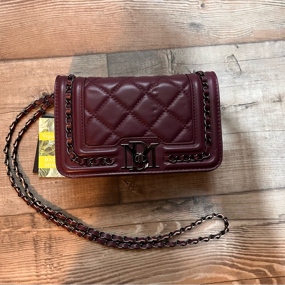 Badgley Michka Burgundy Quilted Shoulder Bag NWT - Picture 6 of 10